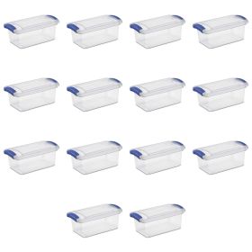 7 Qt. Latch Box Plastic, Stadium Blue, Set of 14