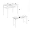 3 Pieces Farmhouse Kitchen Table Set with Two Benches, Metal Frame and MDF Board,white