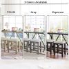 TOPMAX Farmhouse 3-Piece Counter Height Dining Table Set with USB Port and Upholstered Stools,Espresso