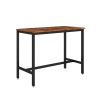 Bar Table Set with 4 Bar stools PU Soft seat with backrest (Rustic Brown; 47.24''w x 23.62''d x 35.43''h)