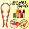 Jar Opener Rubber 4 In 1 Quick Lid Bottle Cap Grip Twister Remover Kitchen Tool