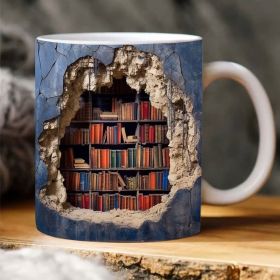 Ceramic 3D Bookshelf Mug Creative Space Design (Option: Type A-98X80mm)